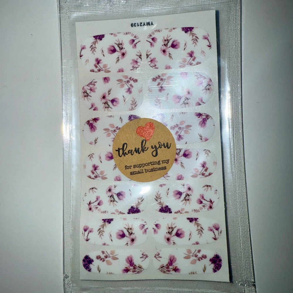 Pink & Purple Floral Nail Wraps